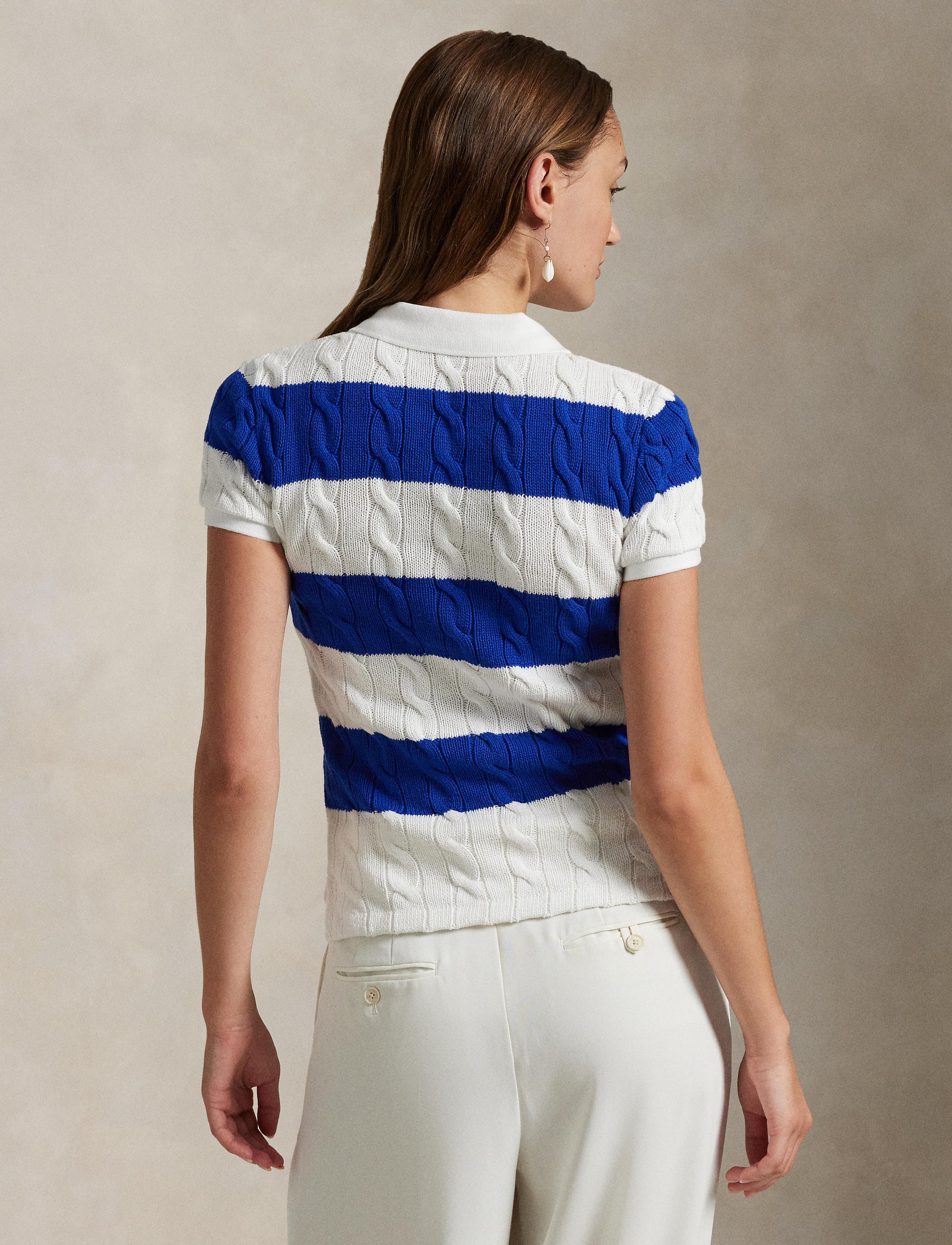 Polo cintré torsadé - White & Cruise Royal