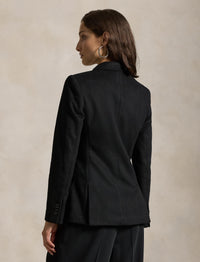 Scratched wool patch blazer - Polo Black