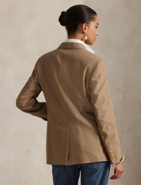 Blazer croisé en laine stretch - Camel