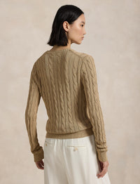 Pull col rond torsadé - Tan