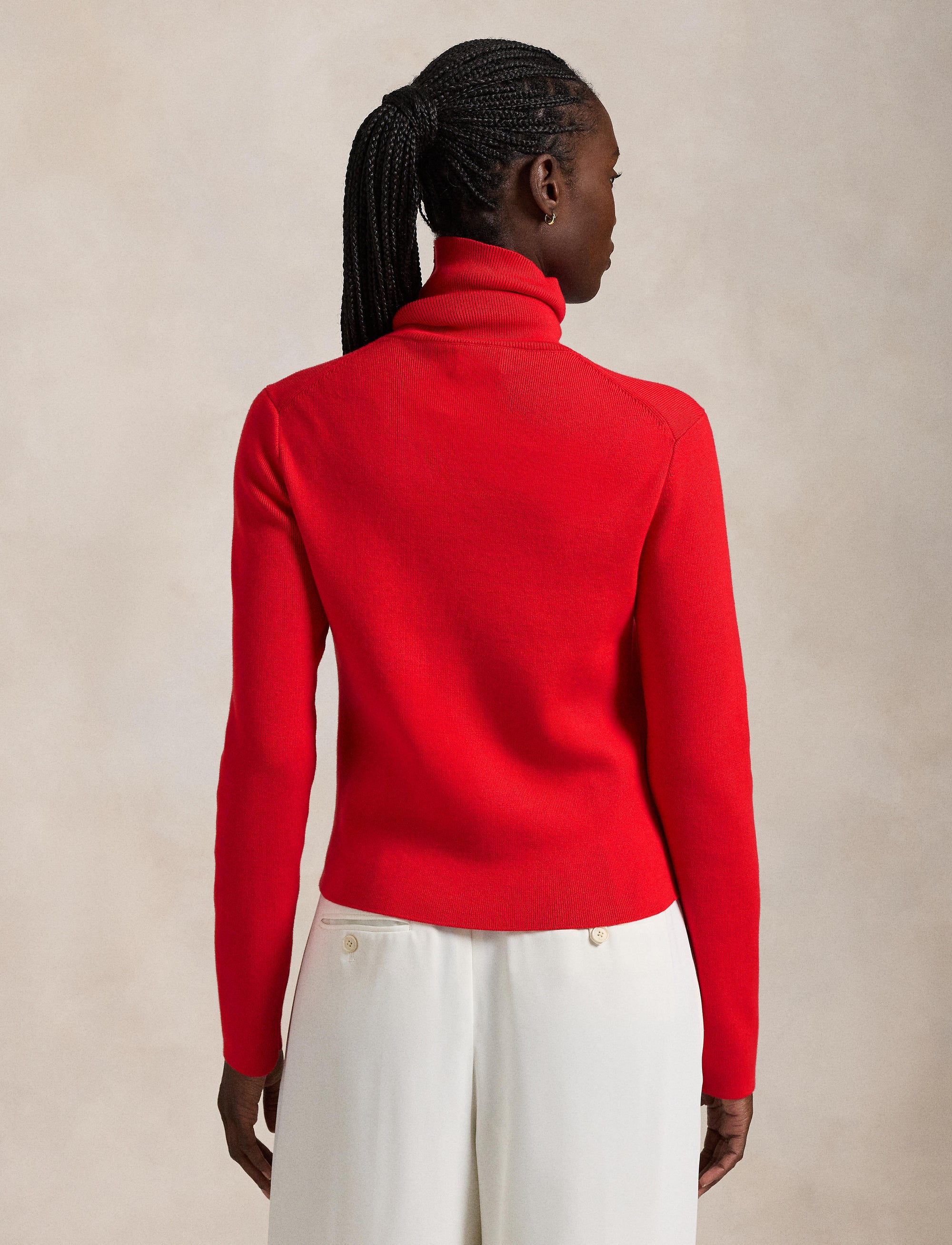 Cotton turtleneck jumper - Pandora Red