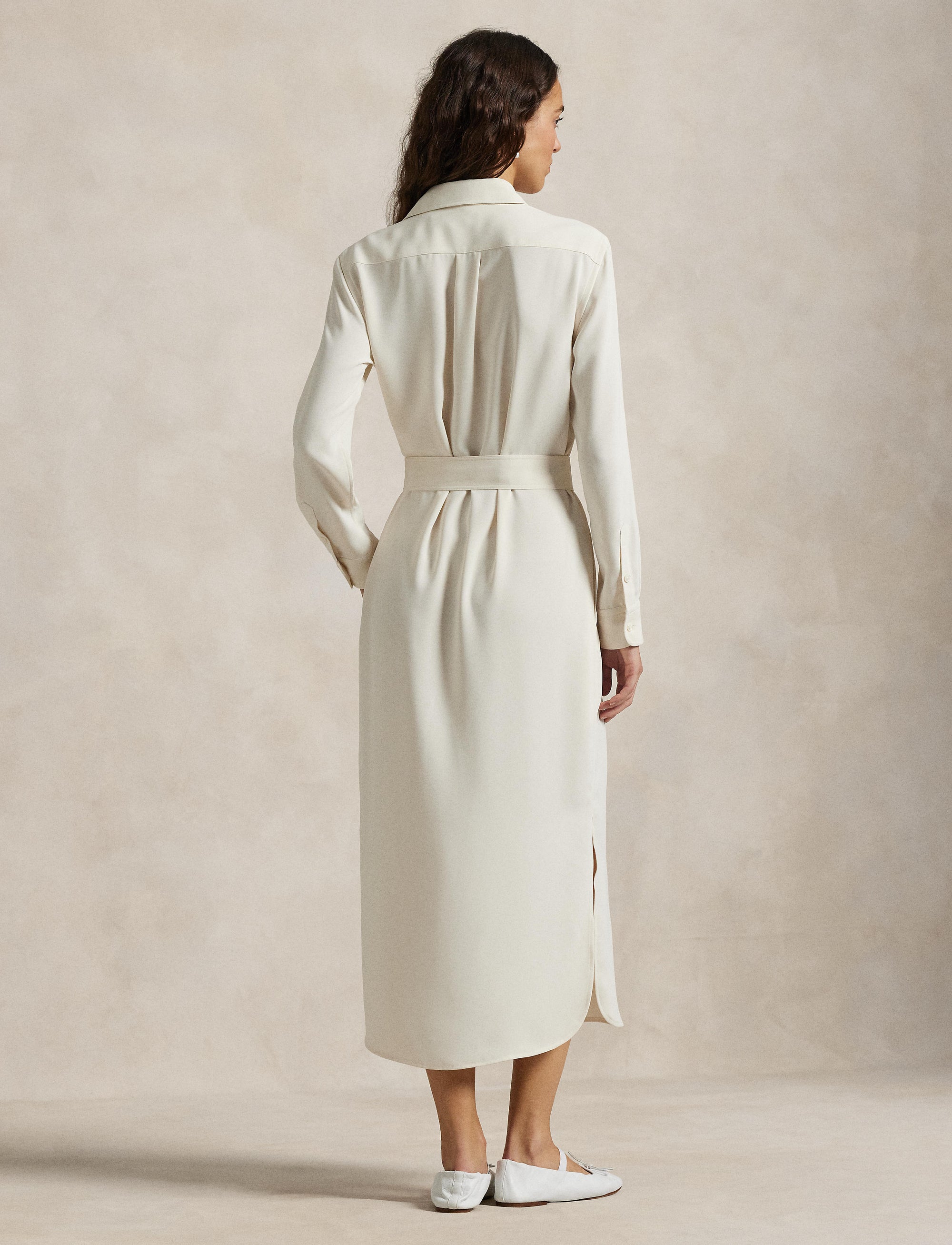 Robe-chemise en satin - Mascarpone Cream