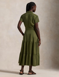 Robe-chemise gitane ceinturée - Expedition Olive