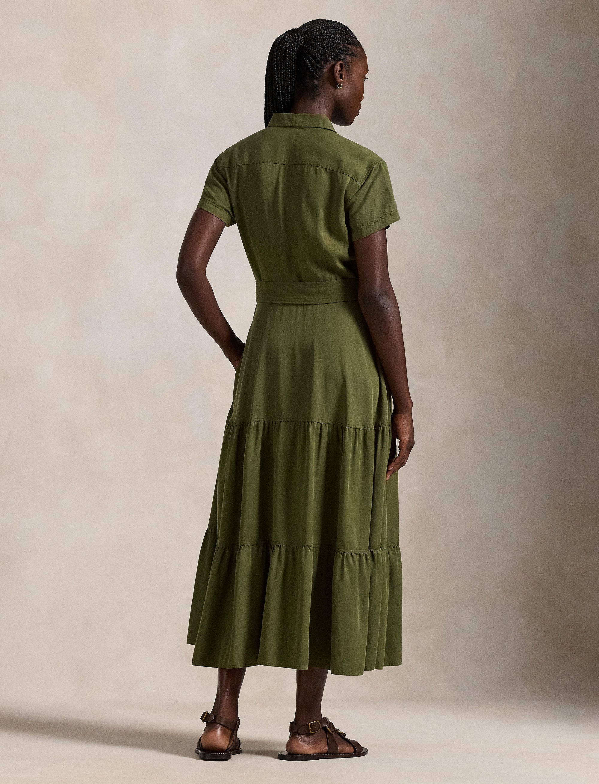 Robe-chemise gitane ceinturée - Expedition Olive