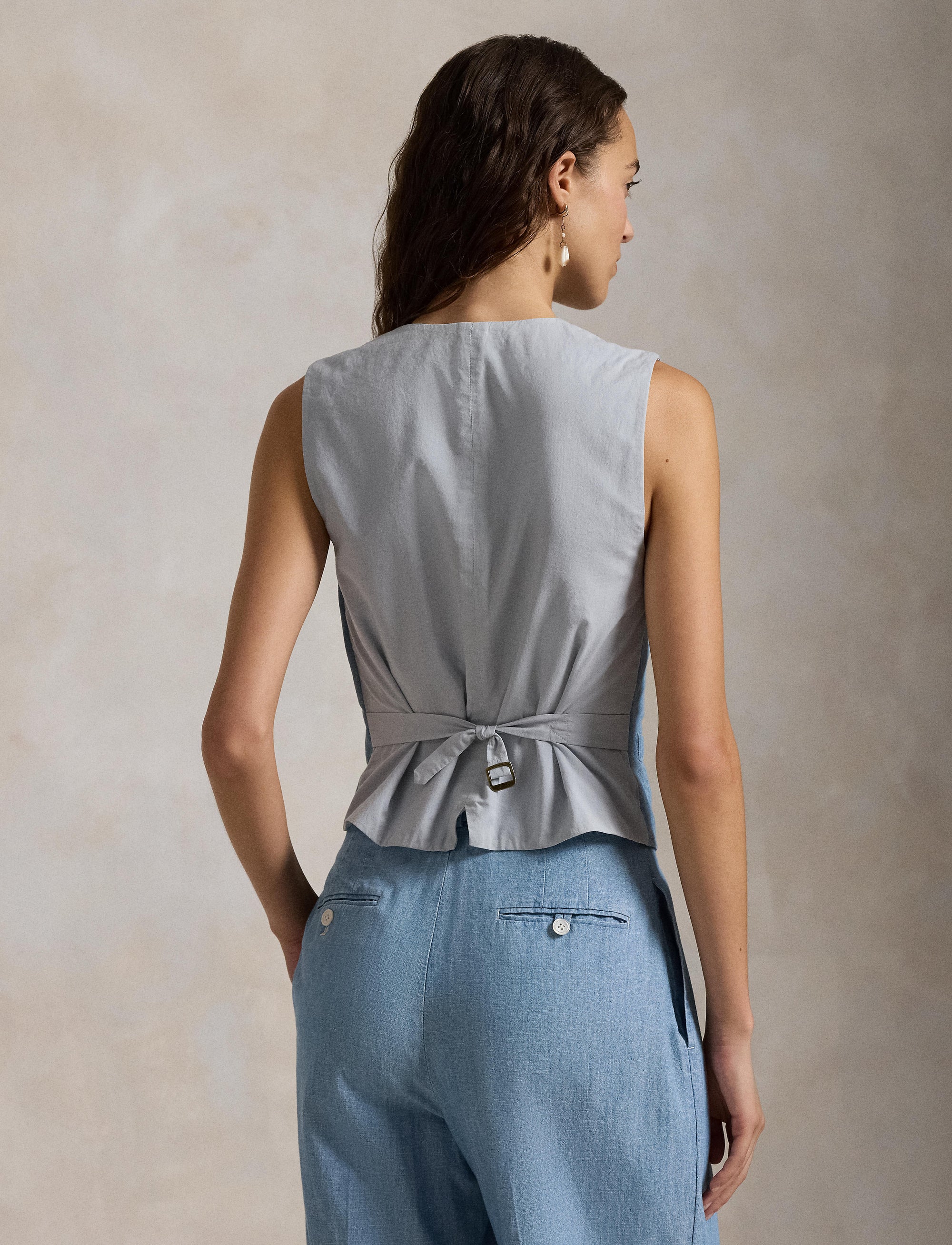 Gilet Pauline en chambray - Chambray