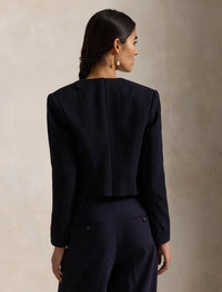 Short jacket in wool crepe - Worth Navy