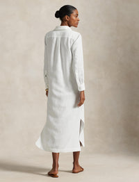 Robe-chemise en lin - White