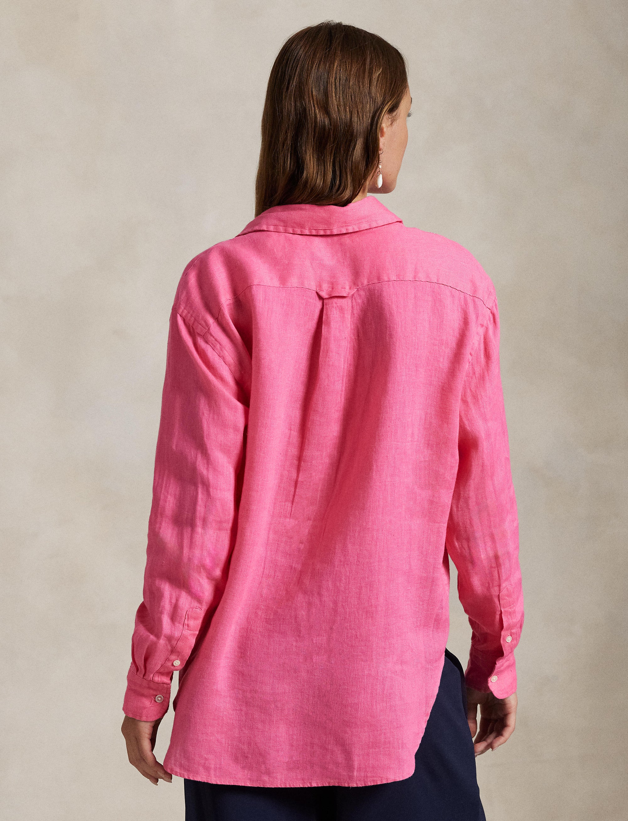 Chemise Oversize Fit en lin - Hot Fuchsia