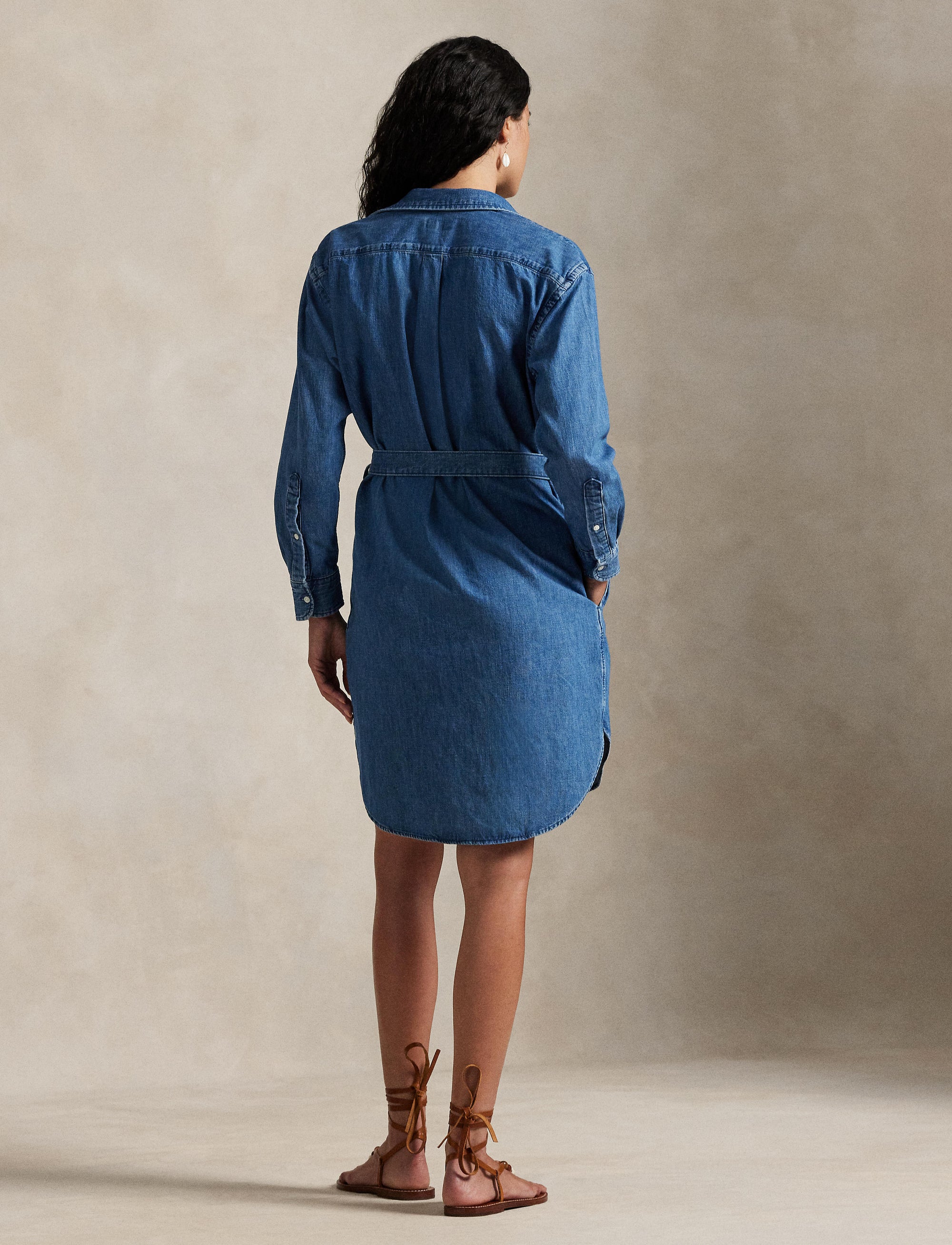 Robe chemise ceinturée en denim - Tussa Wash