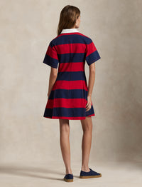 Robe de rugby rayée en jersey de coton - Polo Sport Red & Newport Navy