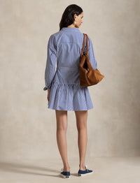 Robe-chemise à pans en coton rayé - Blue & White Stripe