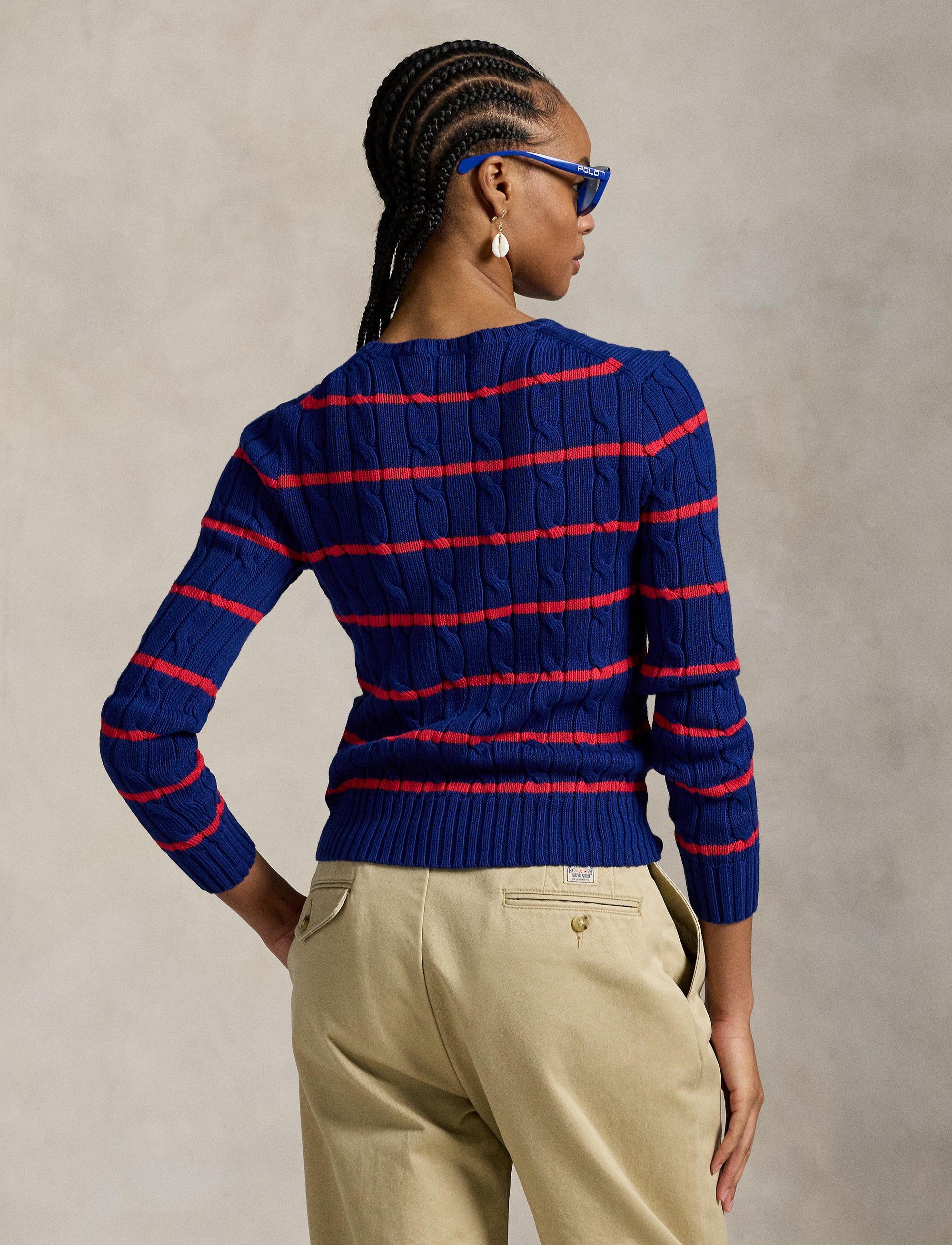 Pull rayé en coton torsadé - Midnight Cobalt Stripe