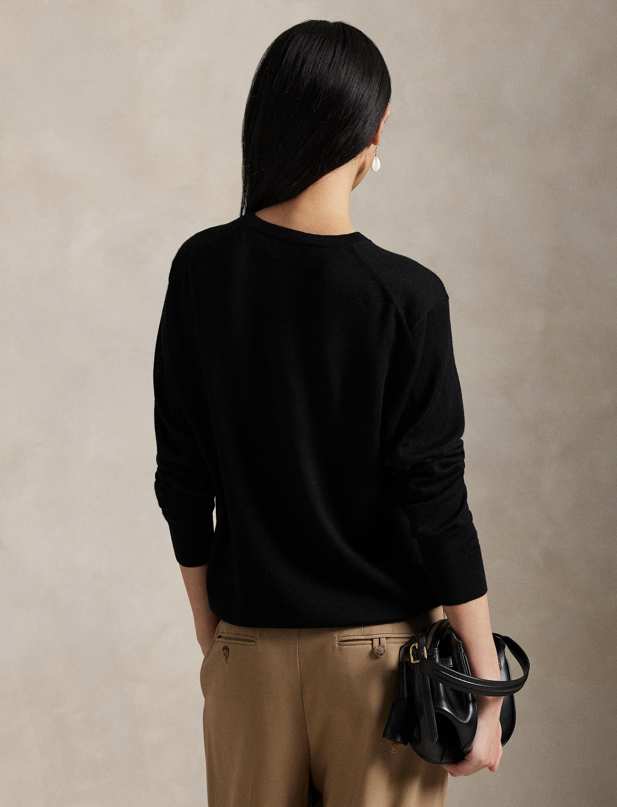 Wool round-neck jumper - Polo Black