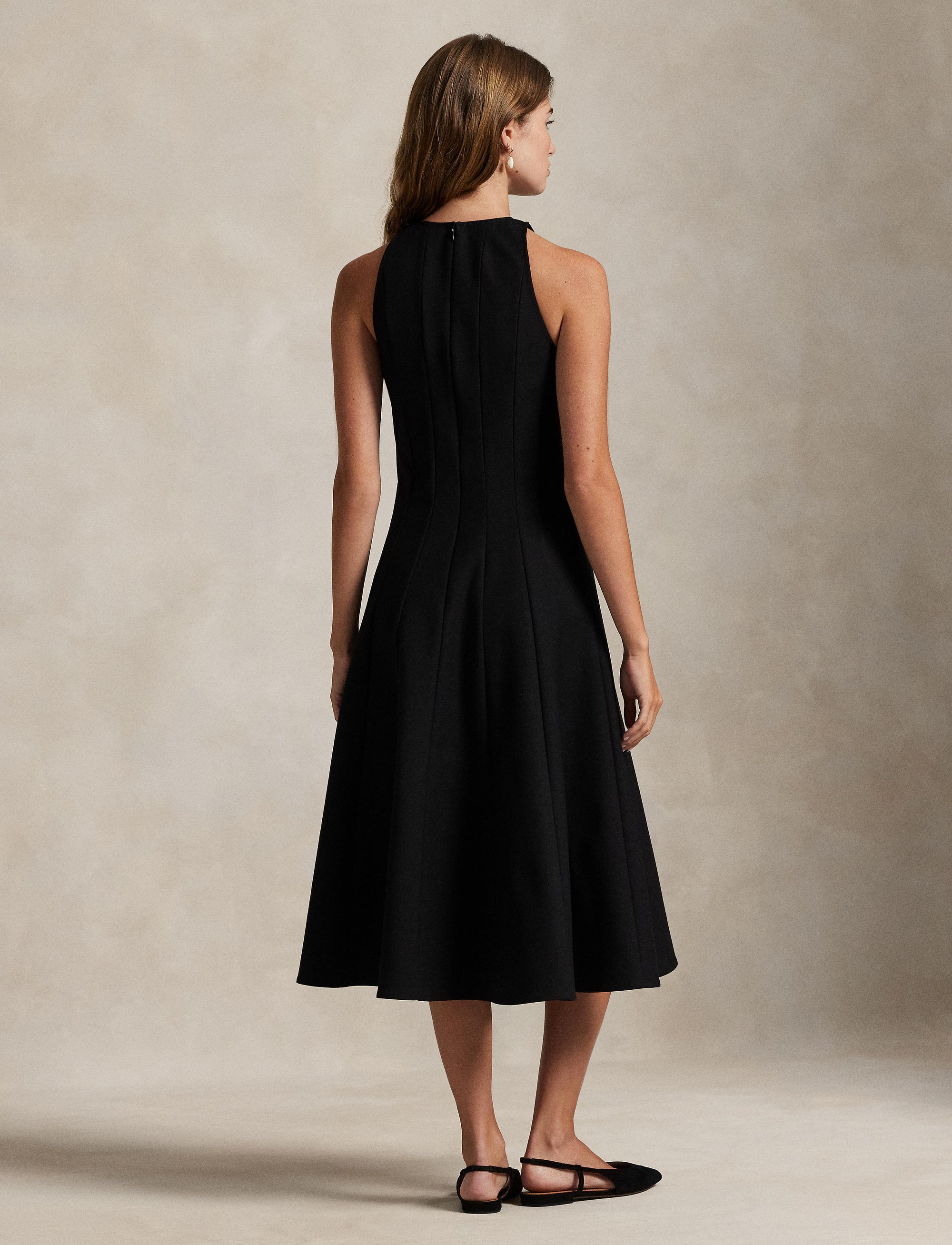 Sleeveless stretch cotton dress - Polo Black