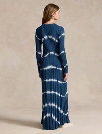 Tie-dye cotton jumper dress - Indigo Tie Dye