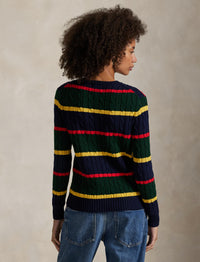 Pull rayé en coton torsadé - Navy Multicolore Stripe