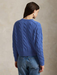 Pull torsadé en laine et cachemire - Lapis Blue
