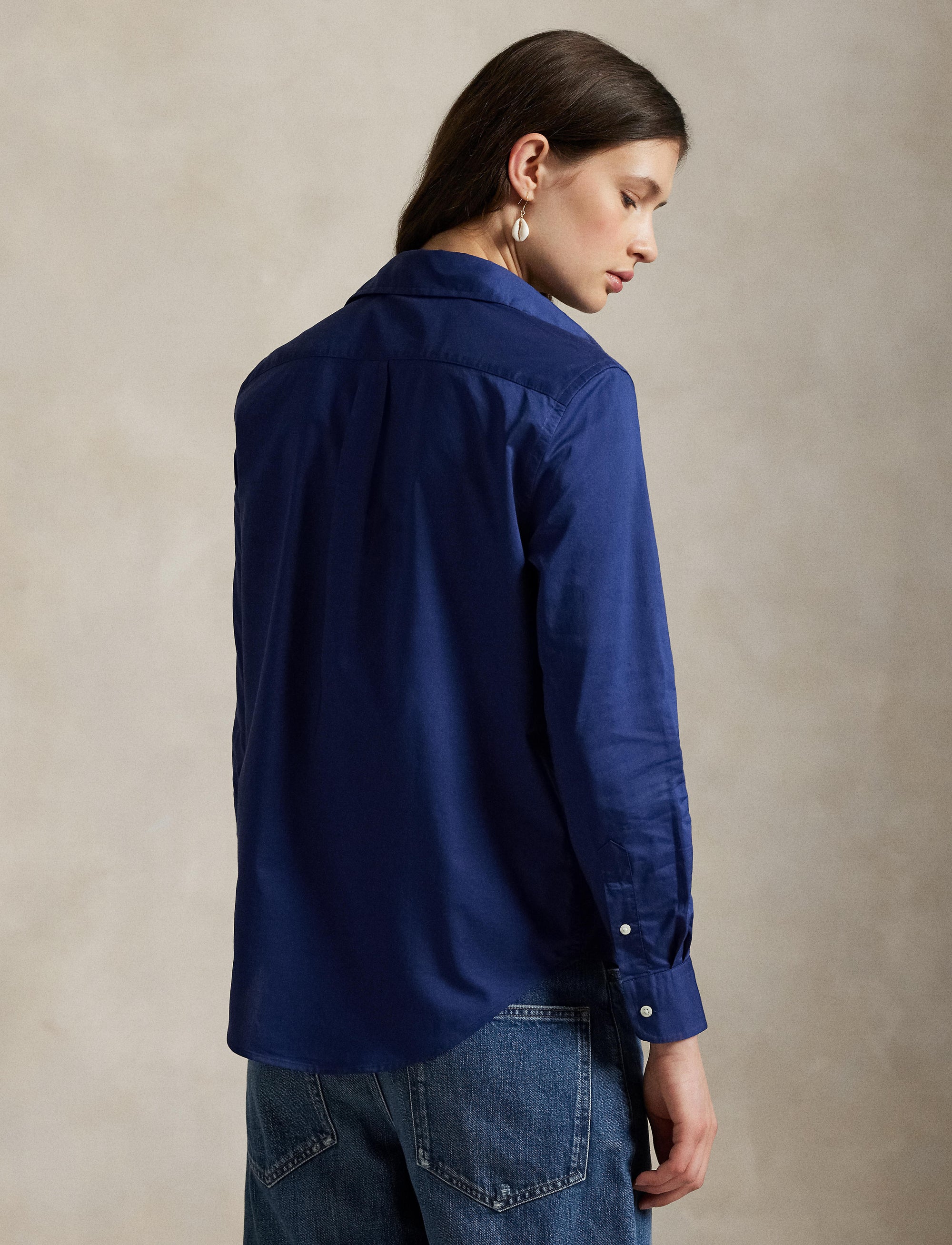 Chemise Classic Fit en sergé de coton  - Classic Navy