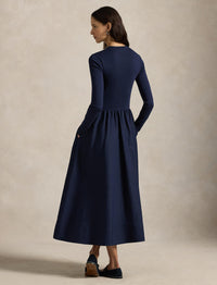 Robe manches longues en coton - Cruise Navy