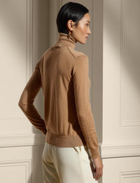 Pull col roulé roulé en cachemire - Camel
