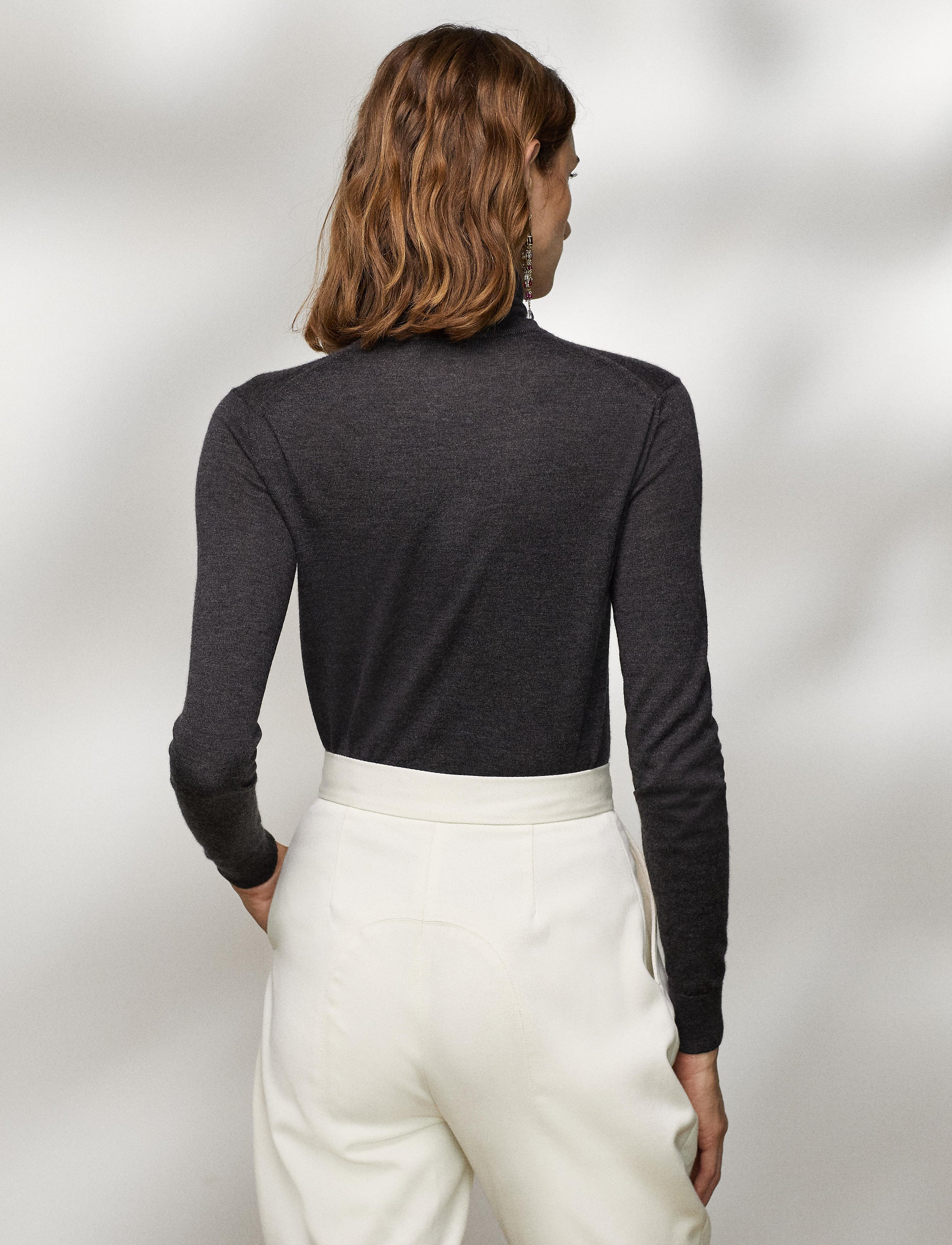 Pull à col roulé en cachemire - Dark Grey Melange