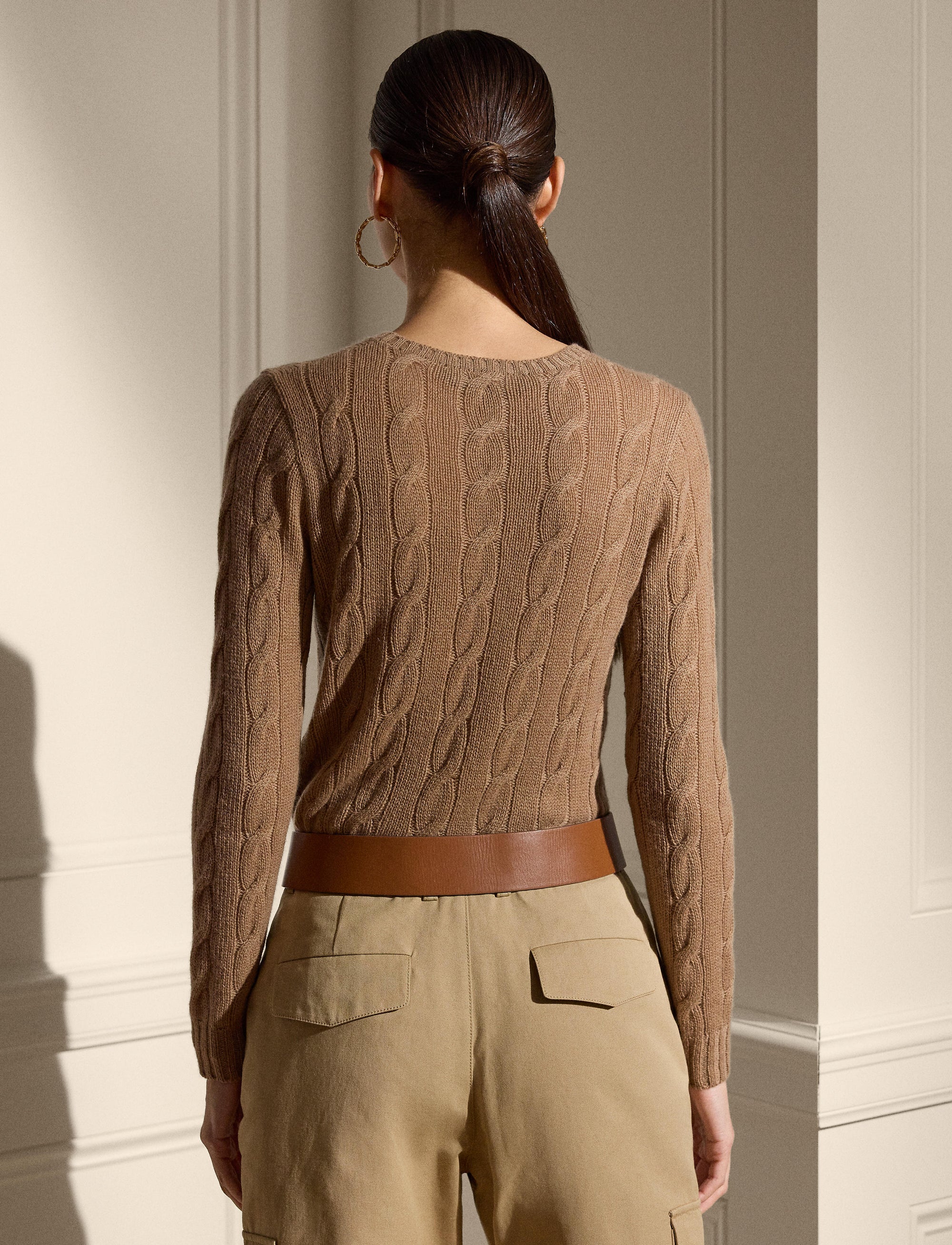 Pull en cachemire torsadé - Lux Camel