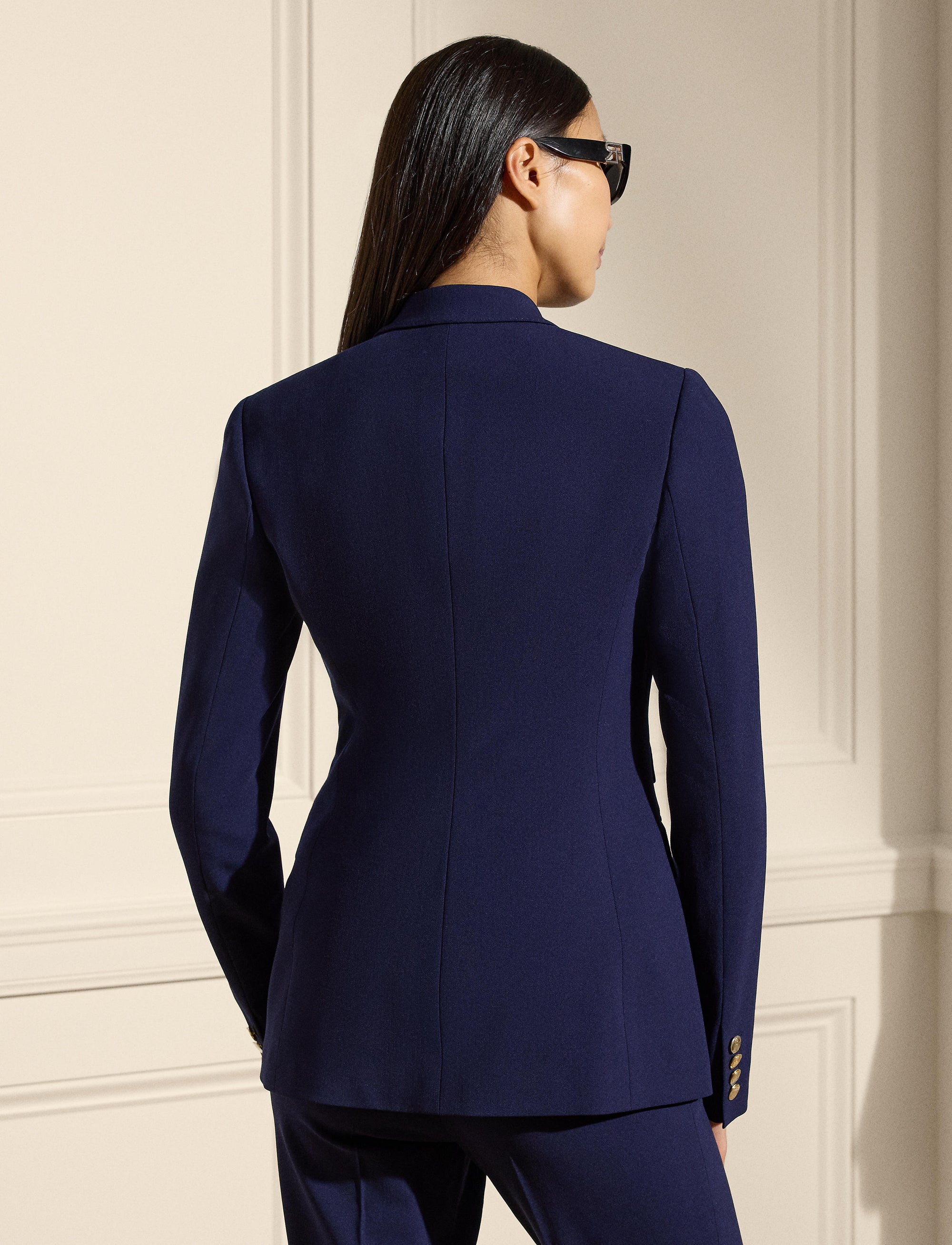 Veste Parker en crêpe de laine - Navy