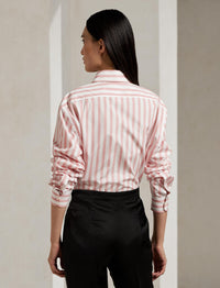 11 STOCK CRYSTAL ROSE/WHITE BUTTON FRONT SHIRT
