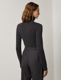 Pull à col roulé en cachemire - Dark Grey Melange