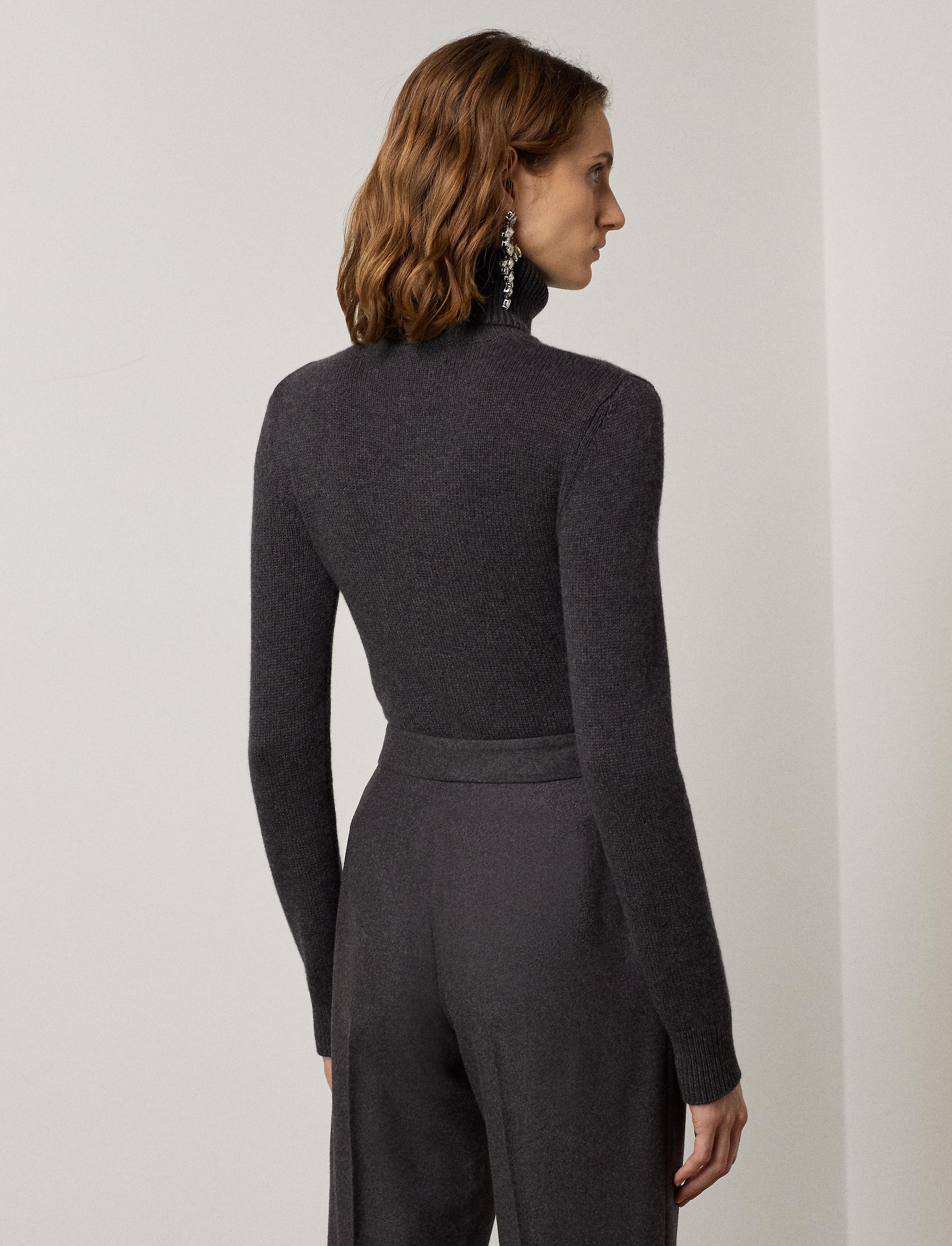Pull à col roulé en cachemire - Dark Grey Melange
