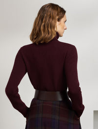 Pull à col roulé en cachemire - Bordeaux 1