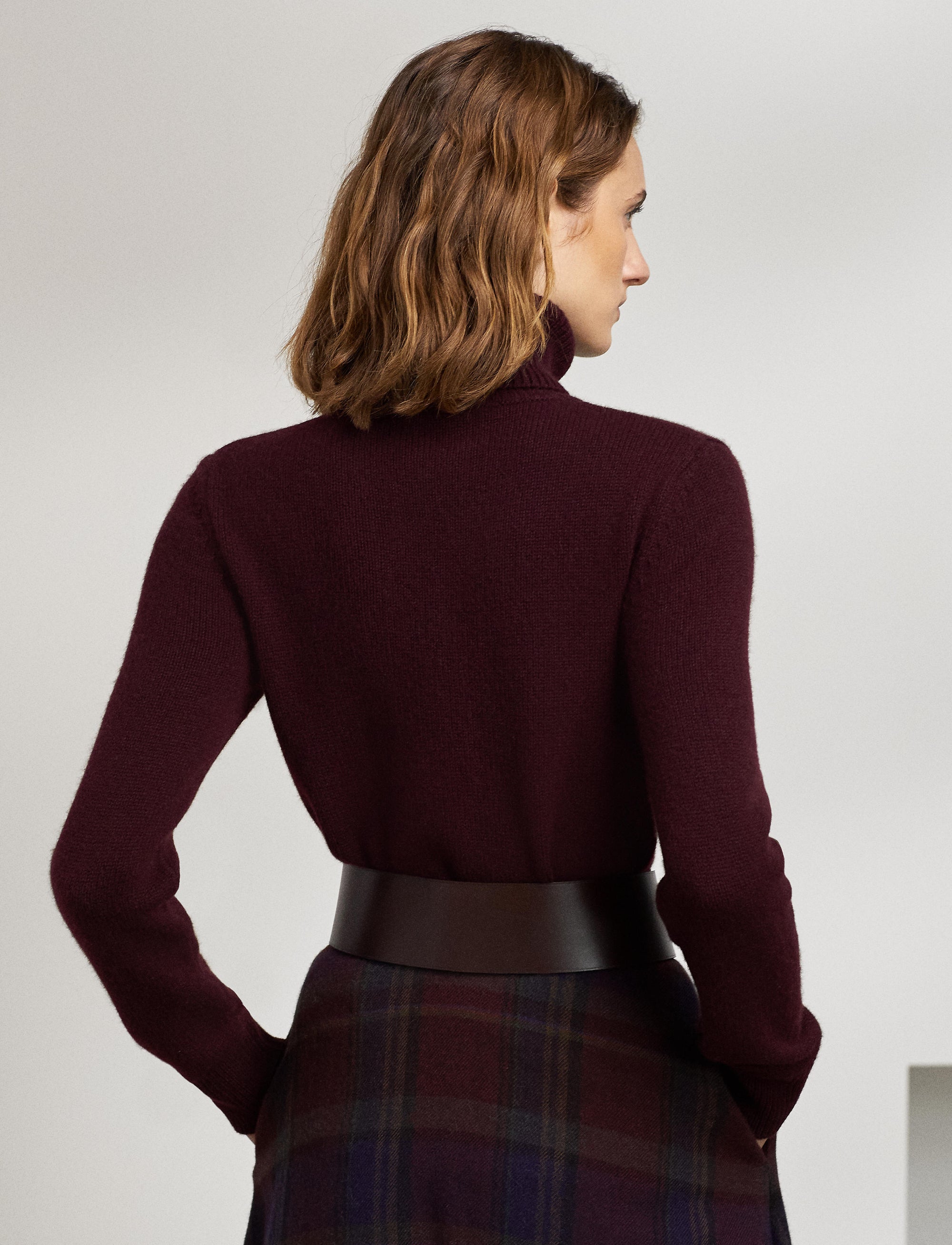 Pull à col roulé en cachemire - Bordeaux 1