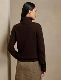 Pull à col roulé en cachemire - Brown