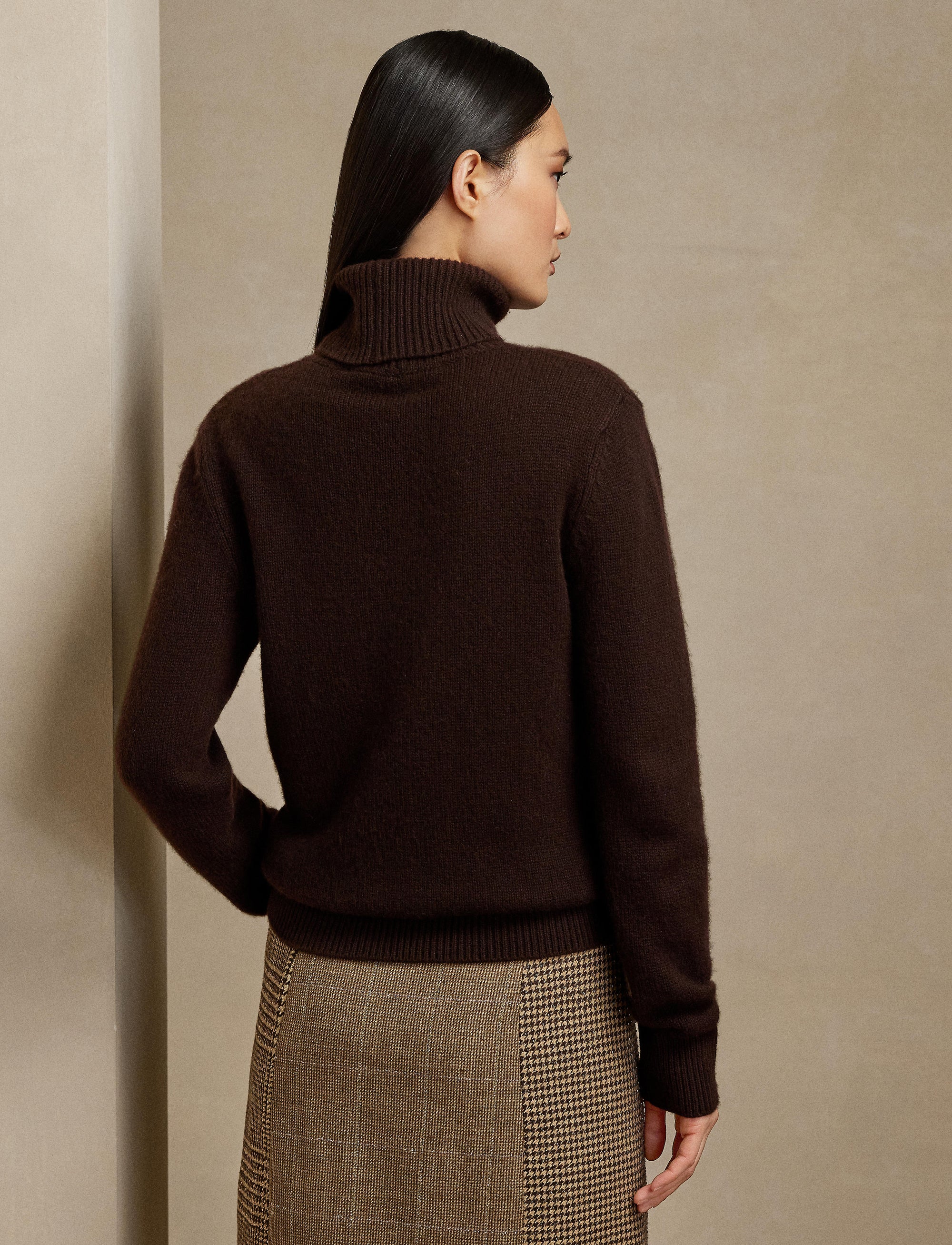Pull à col roulé en cachemire - Brown