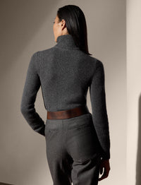 Pull à col roulé en cachemire - Medium Grey Melange 1