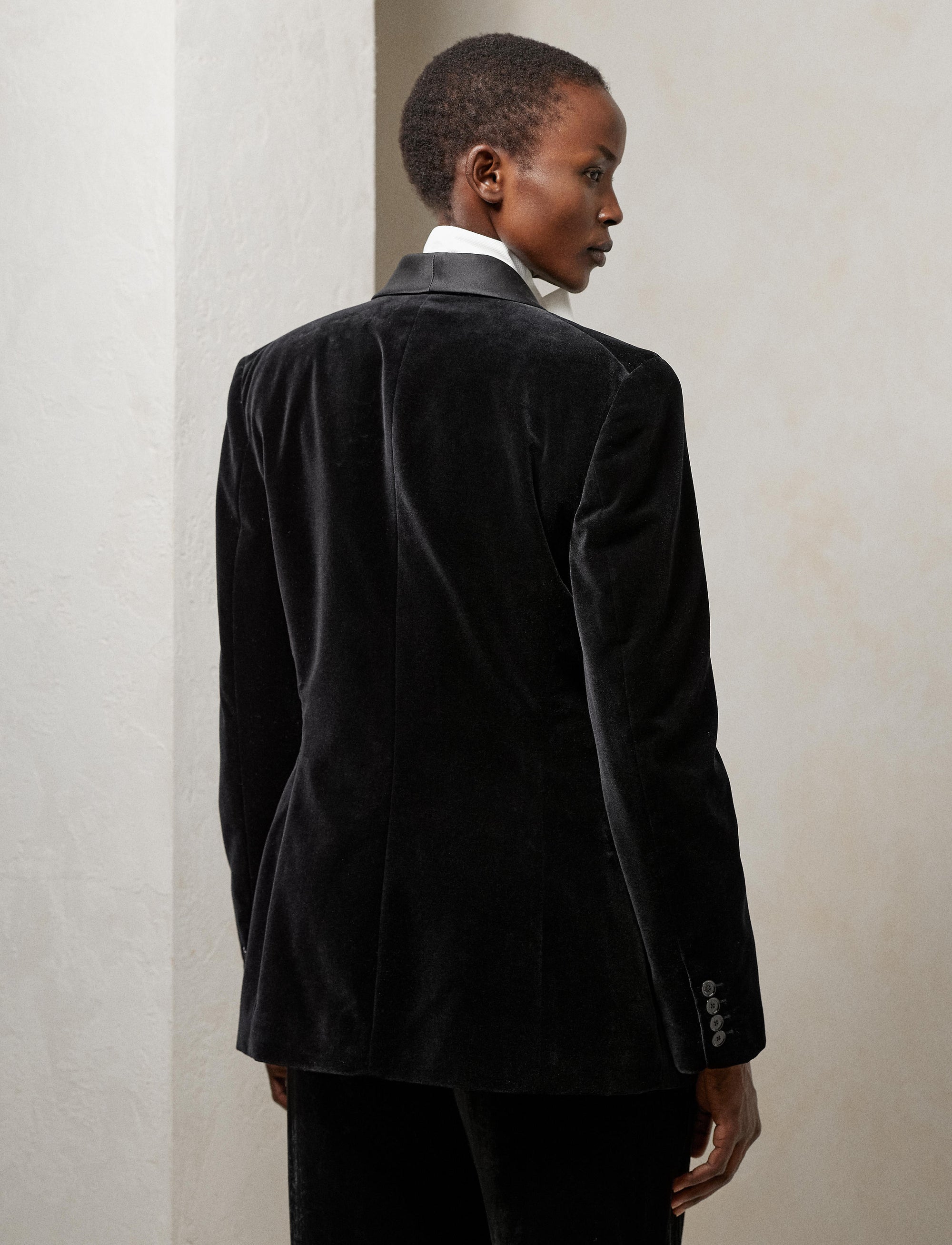 Veste de smoking Gregory en velours - Black