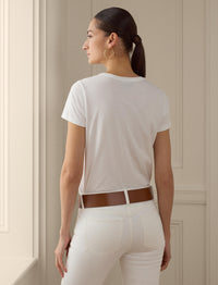 T-shirt col rond en coton - Optic White