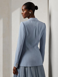Veste Camden en gabardine de laine - Powder Blue