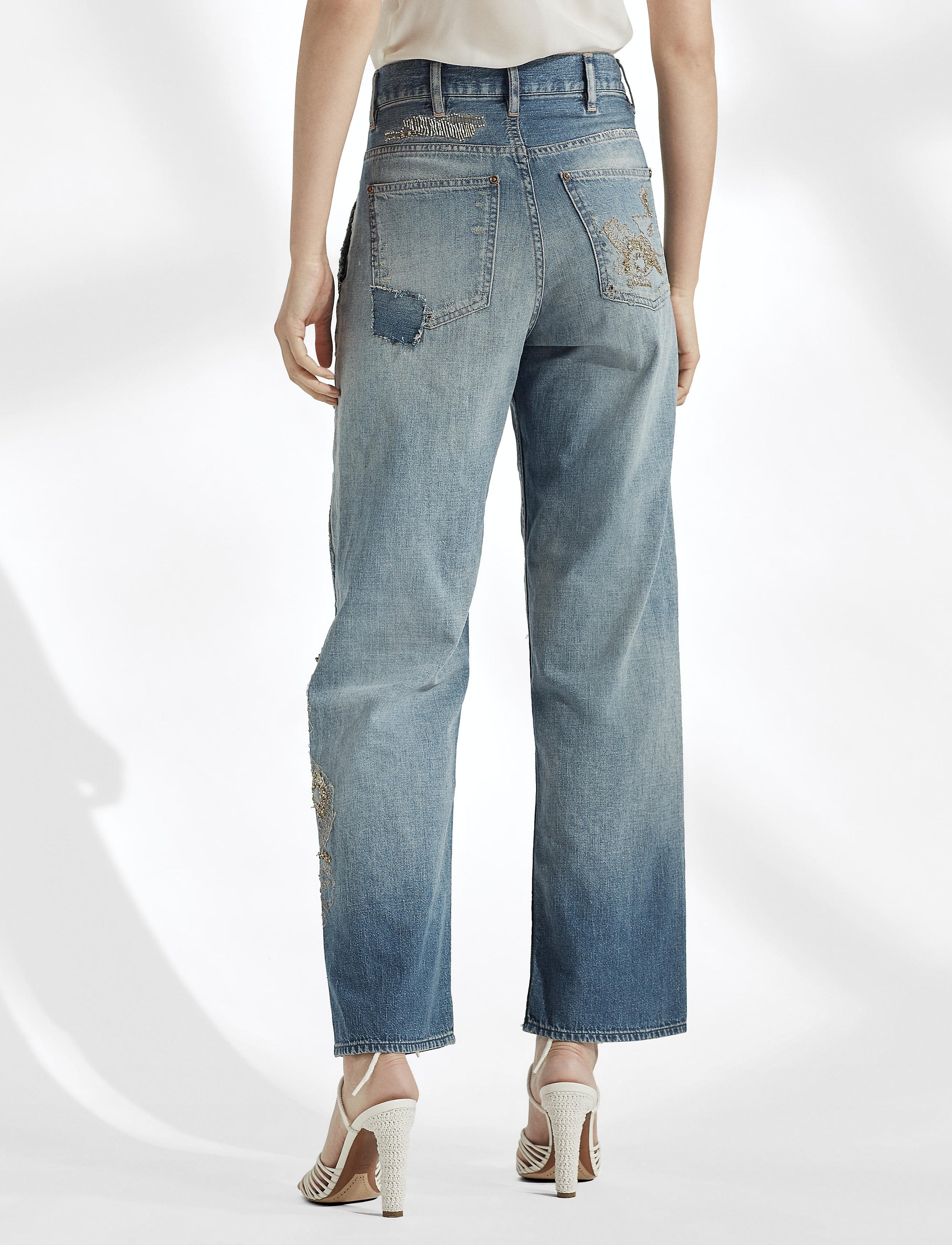 Rosie decorated 7/8 jeans - Indigo