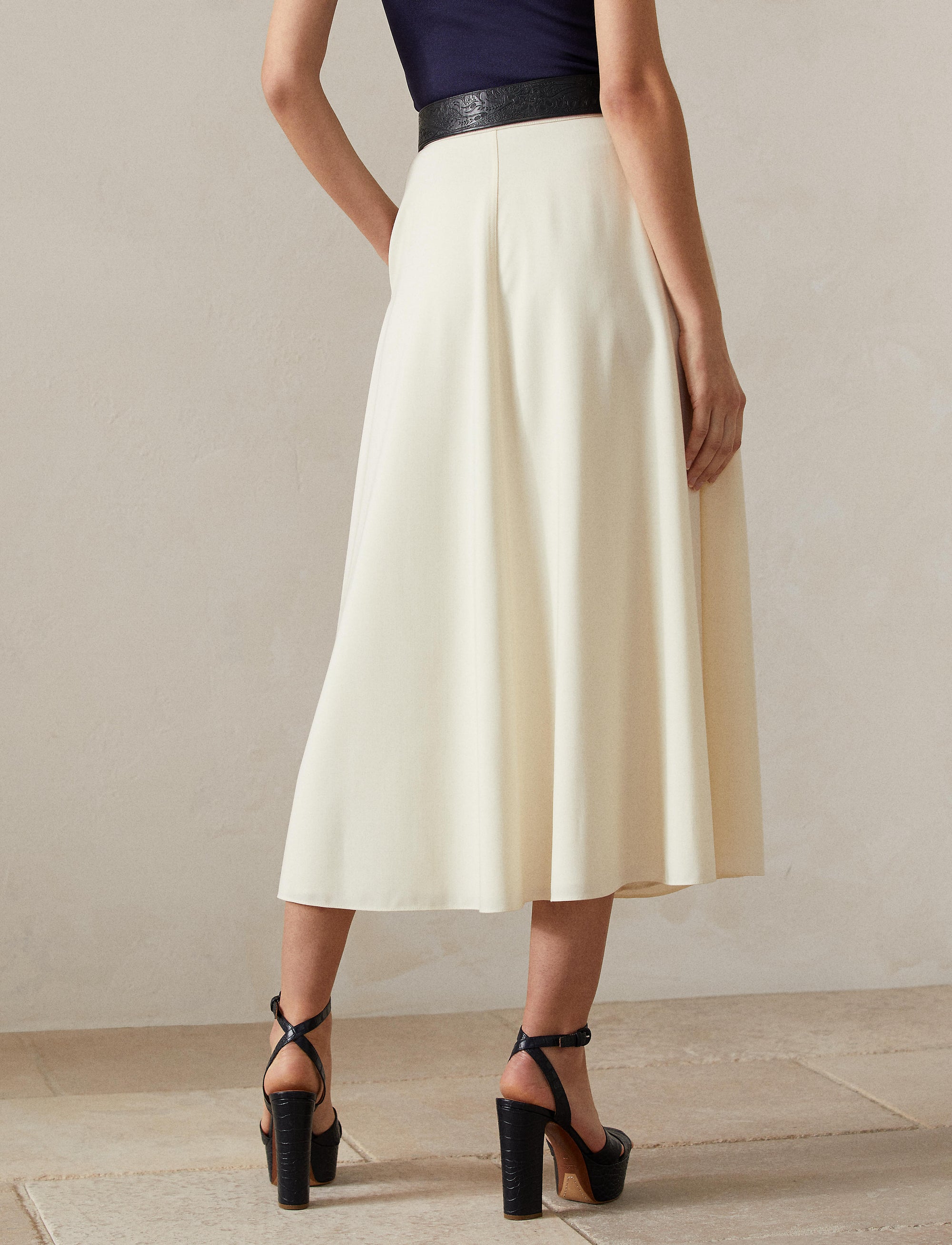 Jupe Gerald en gabardine de laine - Off White