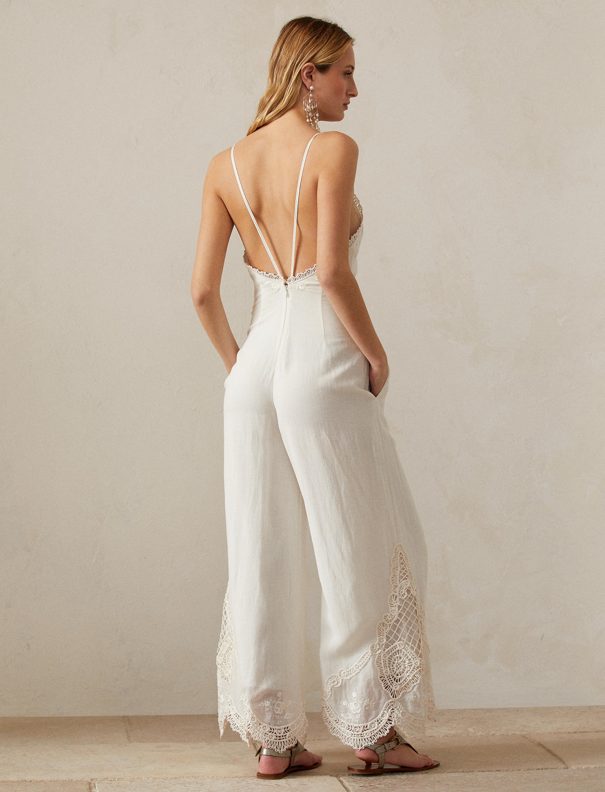 Tilton jumpsuit in linen voile - Off White