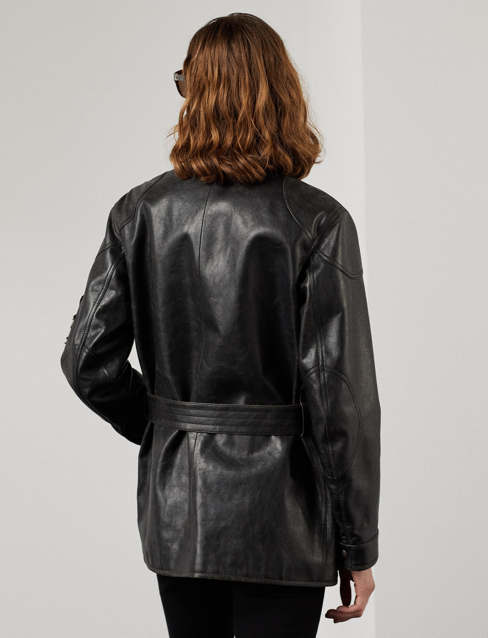 Veste moto Cadena en cuir - Black