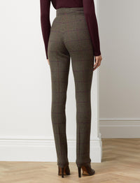 Pantalon Alisanne à carreaux en tweed écossais - Olive & Brown