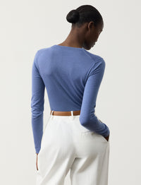 Pull col rond en cachemire - Cornflower