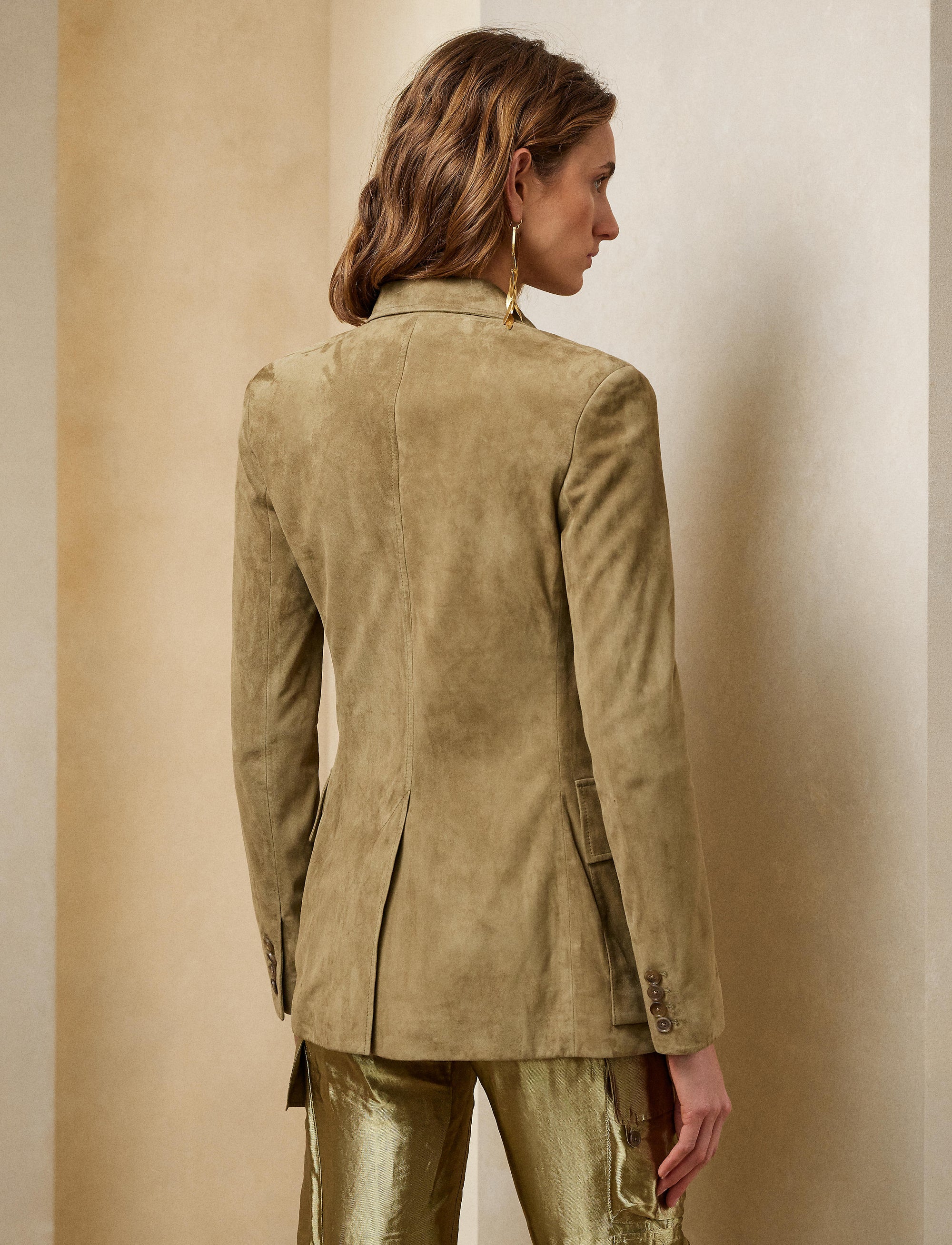 Preston Suede Jacket - Lichen Green