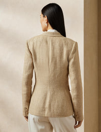 Kayli tweed herringbone jacket - Camel & Tan