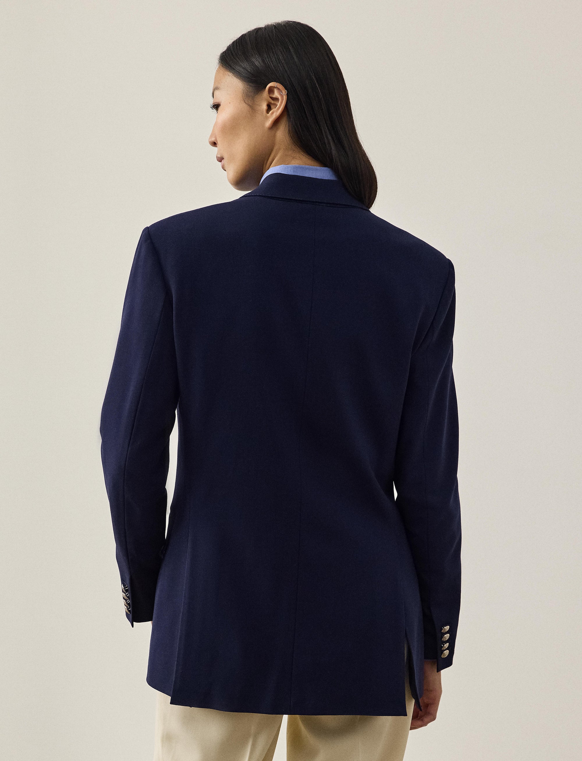 Veste Shelden en crêpe de laine - Lux Navy