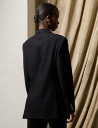 Veste Shelden en crêpe de laine - Black & Light Brass