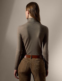 Pull à col roulé en cachemire - Dark Truffle Melange