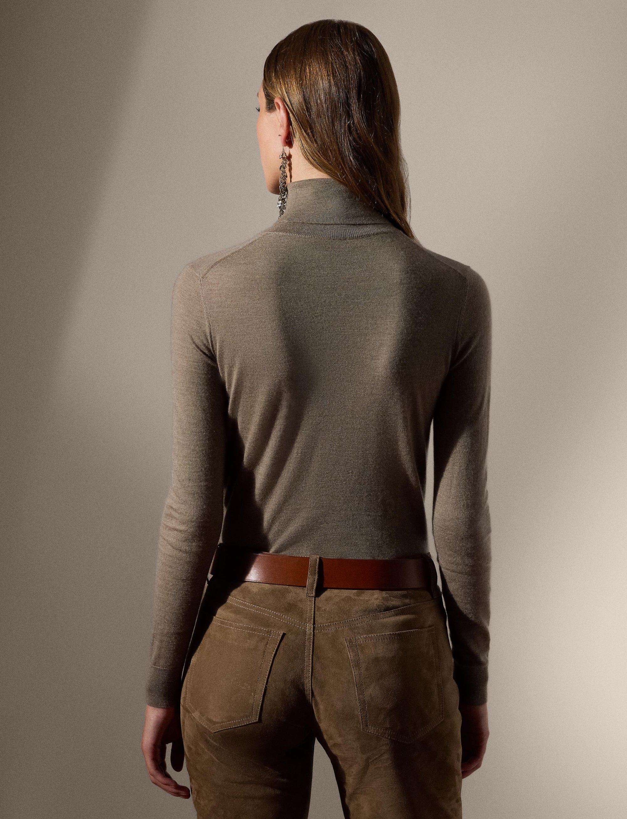 Pull à col roulé en cachemire - Dark Truffle Melange